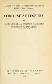 Cover of: Lord Shaftesbury by John Lawrence Le Breton Hammond