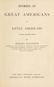 Cover of: Stories of great Americans for little Americans by Edward Eggleston