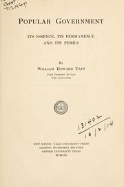 Cover of: Popular Government by William Howard Taft