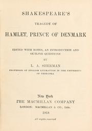 Cover of: Shakespeare's Tragedy of Hamlet, Prince of Denmark