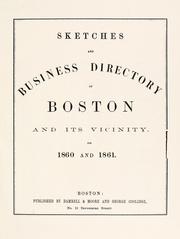 Cover of: Sketches and business directory of Boston and its vicinity for 1860 and 1861.