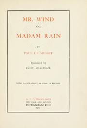 Cover of: Mr. Wind and Madam Rain by Paul de Musset, Paul de Musset