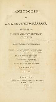 Cover of: Anecdotes of distinguished persons by Seward, William, Seward, William