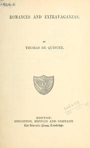 Cover of: Works. by Thomas De Quincey