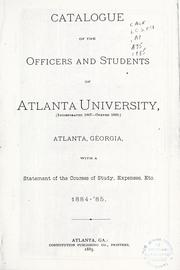 Cover of: Catalogue of the officers and students of Atlanta University by Atlanta University