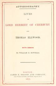 Cover of: Lives of Lord Herbert of Cherbury and Thomas Ellwood.