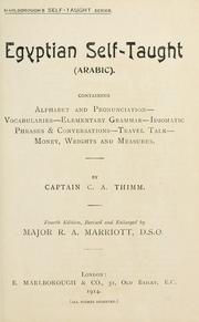 Cover of: Egyptian self-taught (Arabic) by Carl A. Thimm