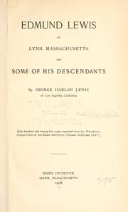 Cover of: Edmund Lewis, of Lynn, Massachusetts by George Harlan Lewis