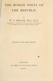 Cover of: The Roman poets of the Republic. by William Young Sellar