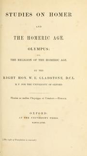 Cover of: Studies on Homer and the Homeric age. by William Ewart Gladstone, William Ewart Gladstone