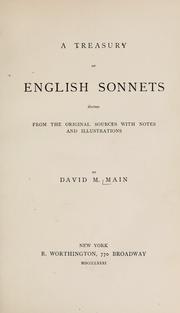 Cover of: A treasury of English sonnets by David M. Main