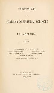 Cover of: Proceedings of the Academy of Natural Sciences of Philadelphia, Volume 39