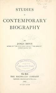 Cover of: Studies in contemporary biography by James Bryce