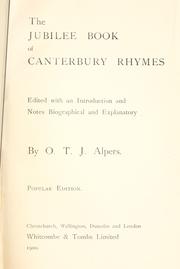 Cover of: The jubilee book of Canterbury rhymes. by O. T. J. Alpers