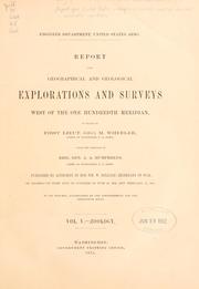 Cover of: Report upon United States Geographical surveys west of the one hundredth meridian