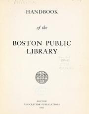 Cover of: Handbook of the Boston Public Library.