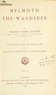Cover of: Melmoth the wanderer. by Charles Robert Maturin