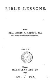 Cover of: Bible lessons by Edwin Abbott Abbott, Edwin Abbott Abbott