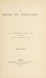 Cover of: The book of Proverbs. by Robert F. Horton