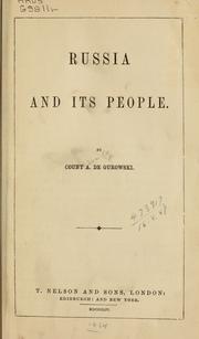 Cover of: Russia and its people. by De Gurowski, Adam G. count