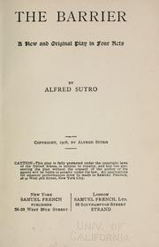 Cover of: The barrier by Sutro, Alfred, Sutro, Alfred