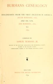 Cover of: Burhans genealogy by Samuel Burhans