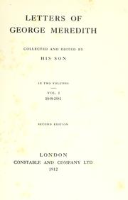 Cover of: Letters of George Meredith by George Meredith