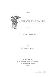 Cover of: The voices of the wind, and other poems. by P. Fishe Reed, P. Fishe Reed