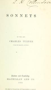 Cover of: Sonnets by Charles Tennyson Turner, Charles Tennyson Turner