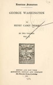 Cover of: George Washington. by Henry Cabot Lodge
