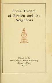 Cover of: Some events of Boston and its neighbors.