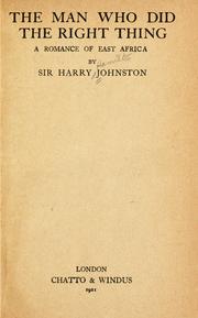 Cover of: The man who did the right thing by Harry Hamilton Johnston