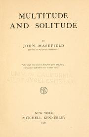 Cover of: Multitude and solitude by John Masefield
