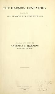 Cover of: The Harmon genealogy, comprising all branches in New England