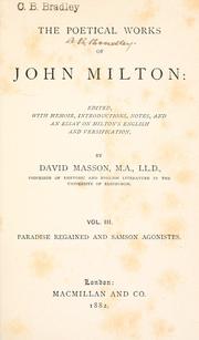 Cover of: The poetical works of John Milton by John Milton