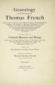 Cover of: Genealogy of the descendants of Thomas French by Howard Barclay French