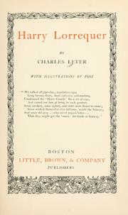 Cover of: Harry Lorrequer by Charles James Lever