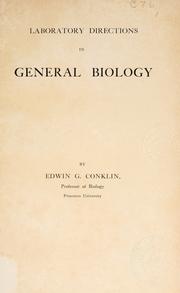 Cover of: Laboratory directions in general biology by Edwin Grant Conklin