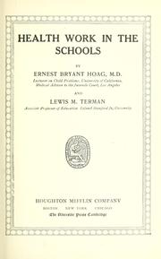 Cover of: Health work in the schools. --. by Ernest Bryant Hoag