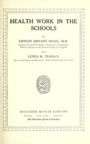 Cover of: Health work in the schools. --. by Ernest Bryant Hoag, Ernest Bryant Hoag