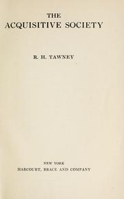 Cover of The acquisitive society
