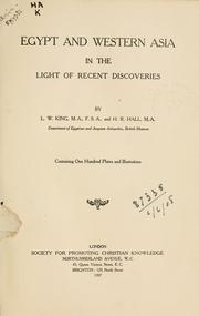 Cover of: Egypt and Western Asia in the light of recent discoveries.