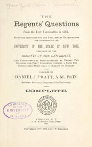 Cover of: The Regents' questions: from the first examination in 1866.