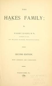 Cover of: The Hakes family by Harry Hakes
