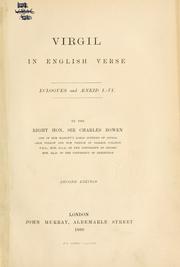 Cover of: Virgil in English verse: Eclogues and Aeneid, 1-6