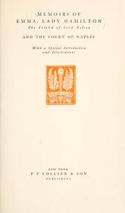 Cover of: Memoirs of Emma, lady Hamilton by Walter Sydney Sichel