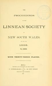 Cover of: Proceedings of the Linnean Society of New South Wales by Linnean Society of New South Wales