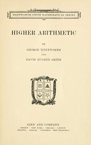 Cover of: Higher arithmetic by George Wentworth, George Wentworth