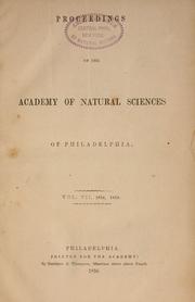 Cover of: Proceedings of the Academy of Natural Sciences of Philadelphia, Volume 7