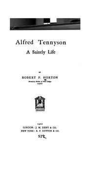 Cover of: Alfred Tennyson by Robert F. Horton
